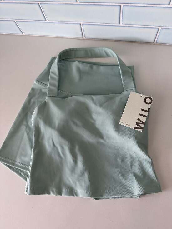 Wilo The Label Dresses & Skirts - Wilo The Label Longline Halter Top and biker Short Set in Sage - small